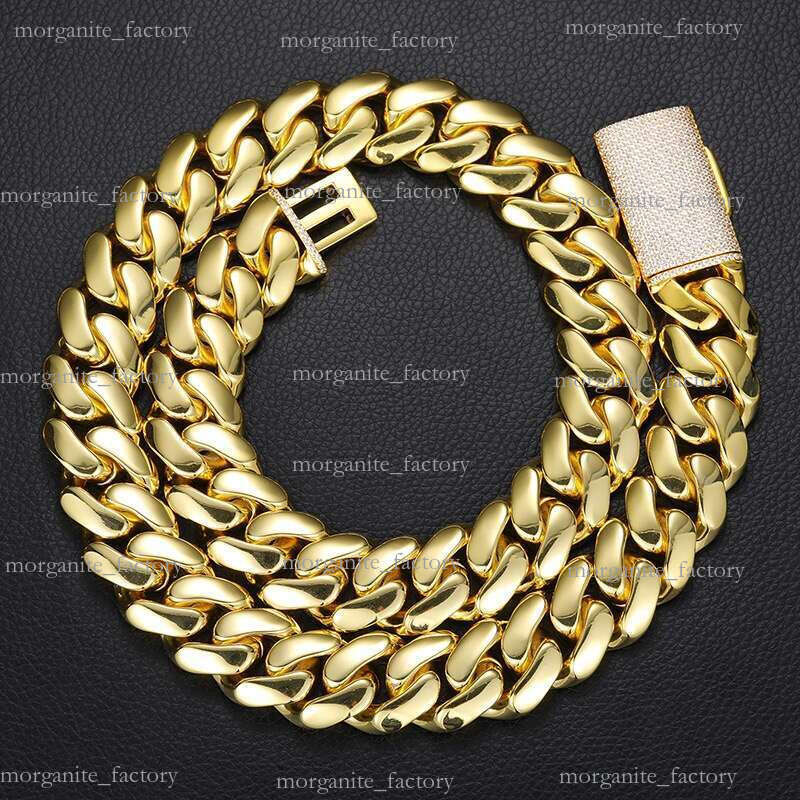 14k Gold Plated Plain Style Sier Cuban Chain Hip Hop Jewelry Men Thick Miami Necklace 18mm 20mm 22mm 24 1kilo Gram