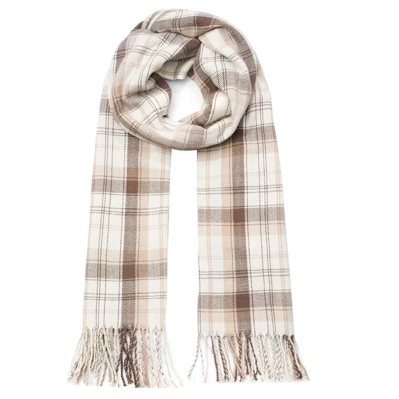 T858 New Warm Fashion Plaid Acrylic Woven Scarf Unisex