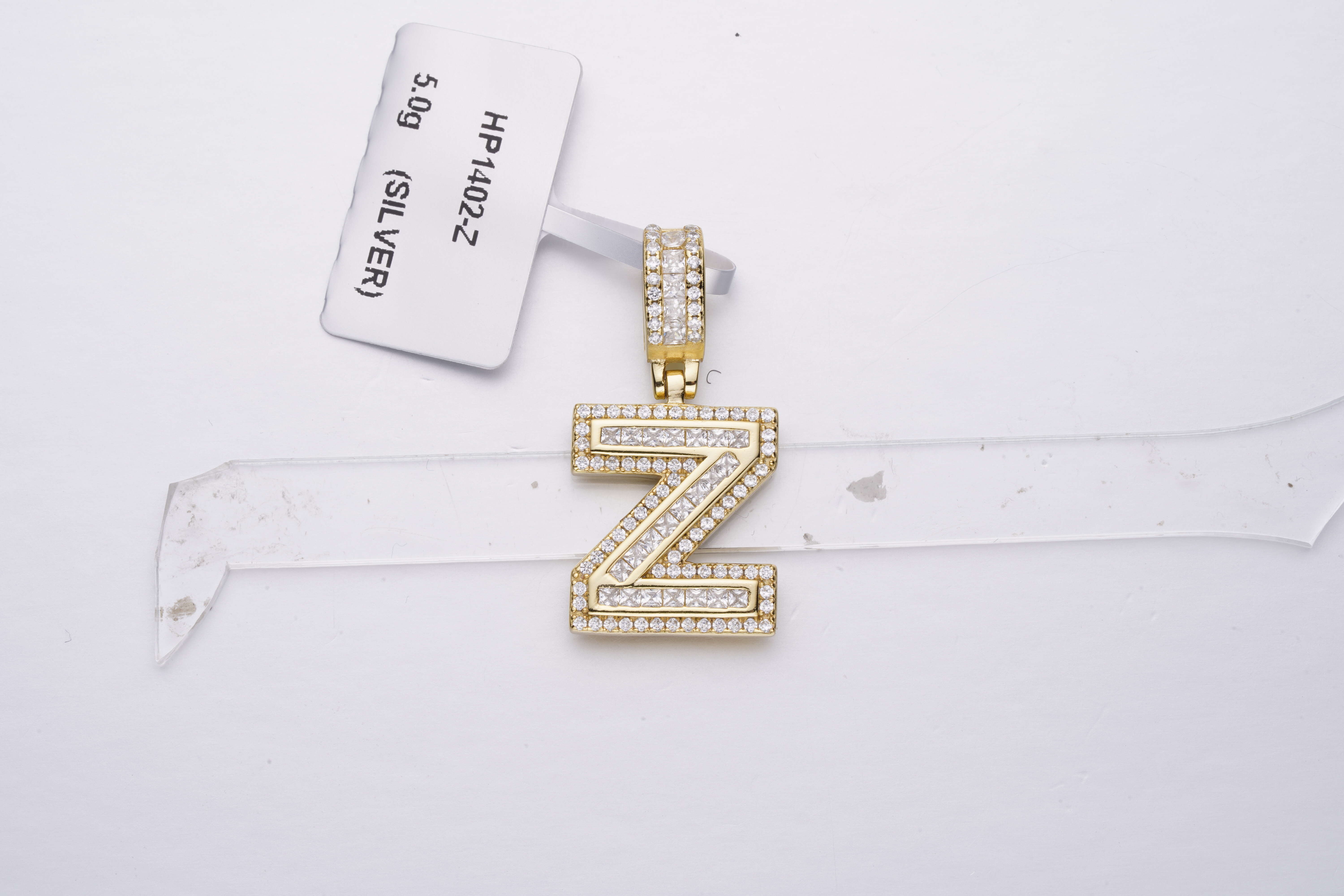 Wholesale Fine Jewelry Charm Iec Out VVS Moissanite Diamond Gold Plated 925 Sterling Silver Z Letter Pendant for Men