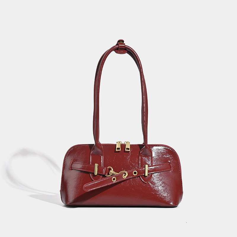 designer 2025 Autumn Winter New Simple Retro Underarm Bag for Women Niche Bowling Bag Handbag Versatile Casual Shoulder Bag