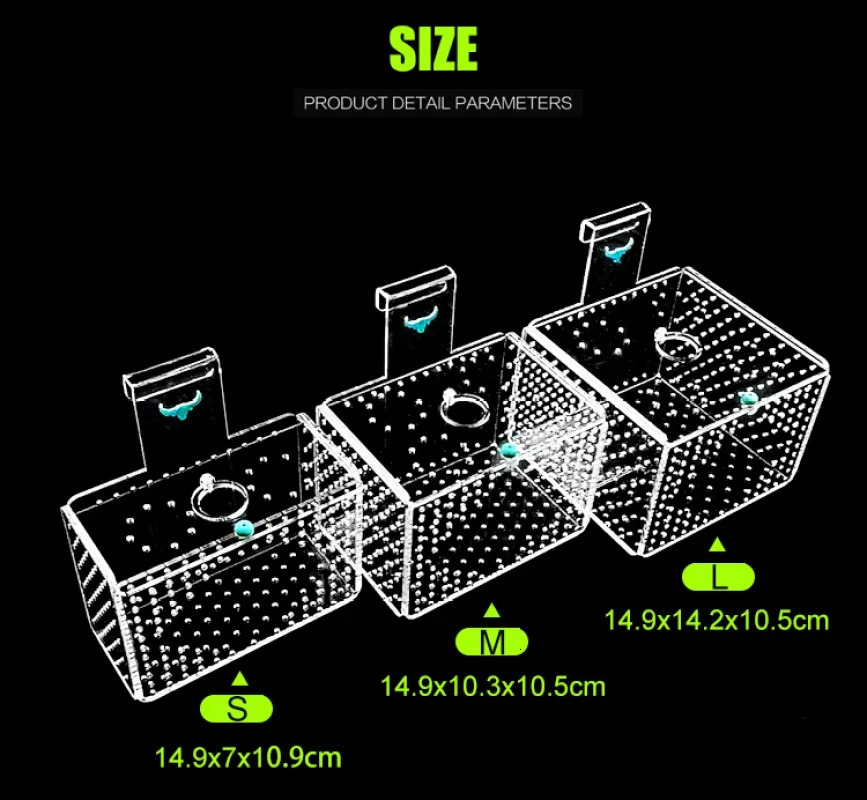 1mm/3mm 3 Sizes Suspended Incubator Aquarium Tank Small Fry Breeding Box Acrylic Transparent Fish Tank Isolation Box 250530