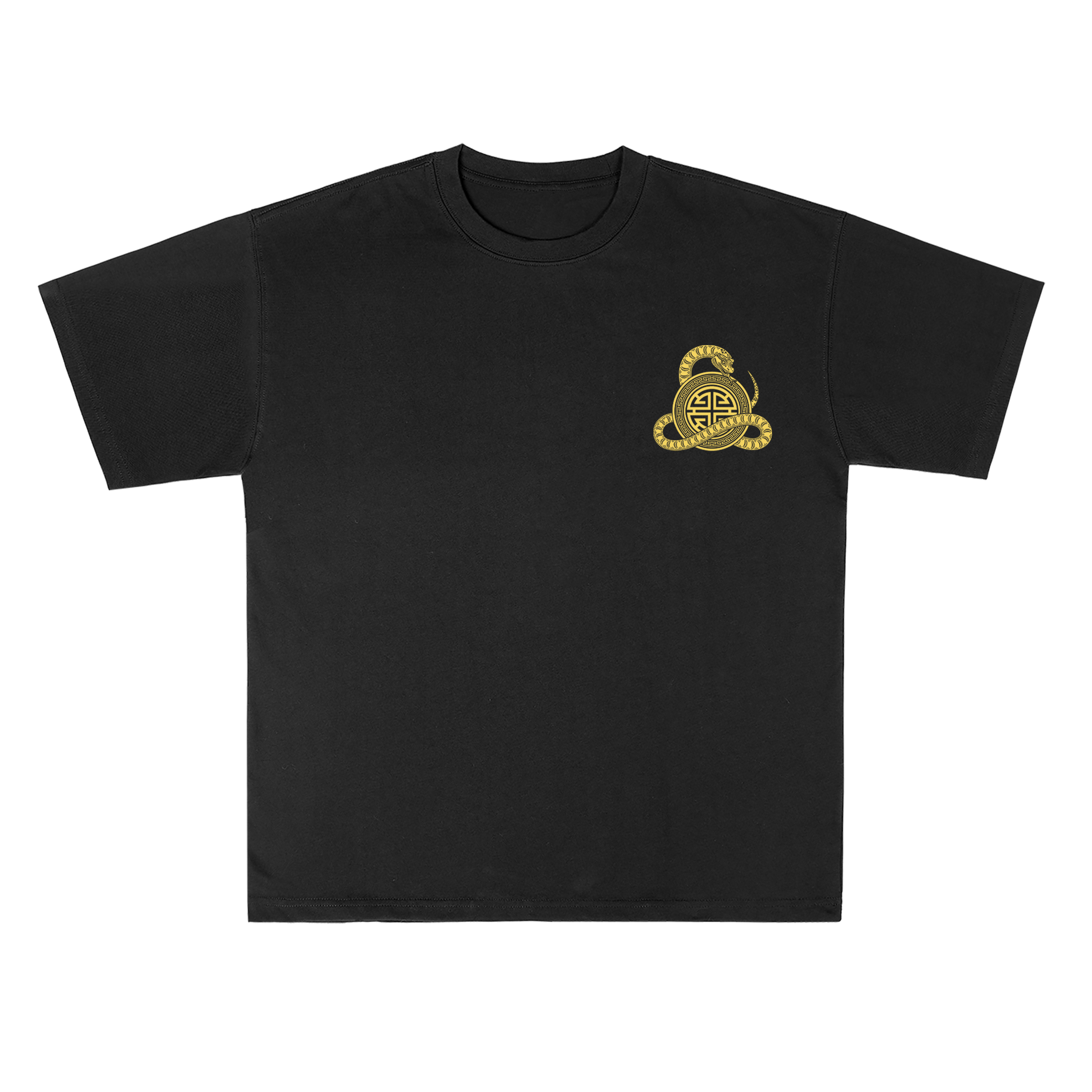 T-shirt men's top designer cotton T-shirt gold snake short sleeved clothing high-quality fashionable T-shirt