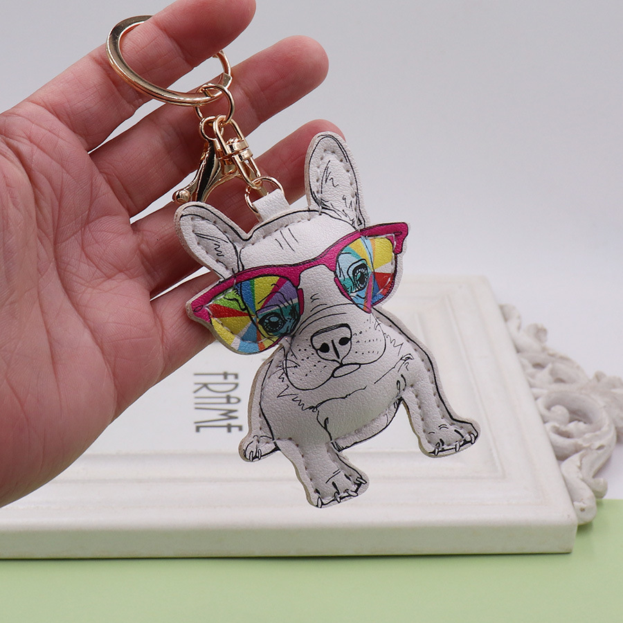 Puppy Leather Keychain Cute Cartoon Animal trend Bag Pendant Backpack trend Car Keychain Decorative Bag Designer Men s Fashion Keychain Bag