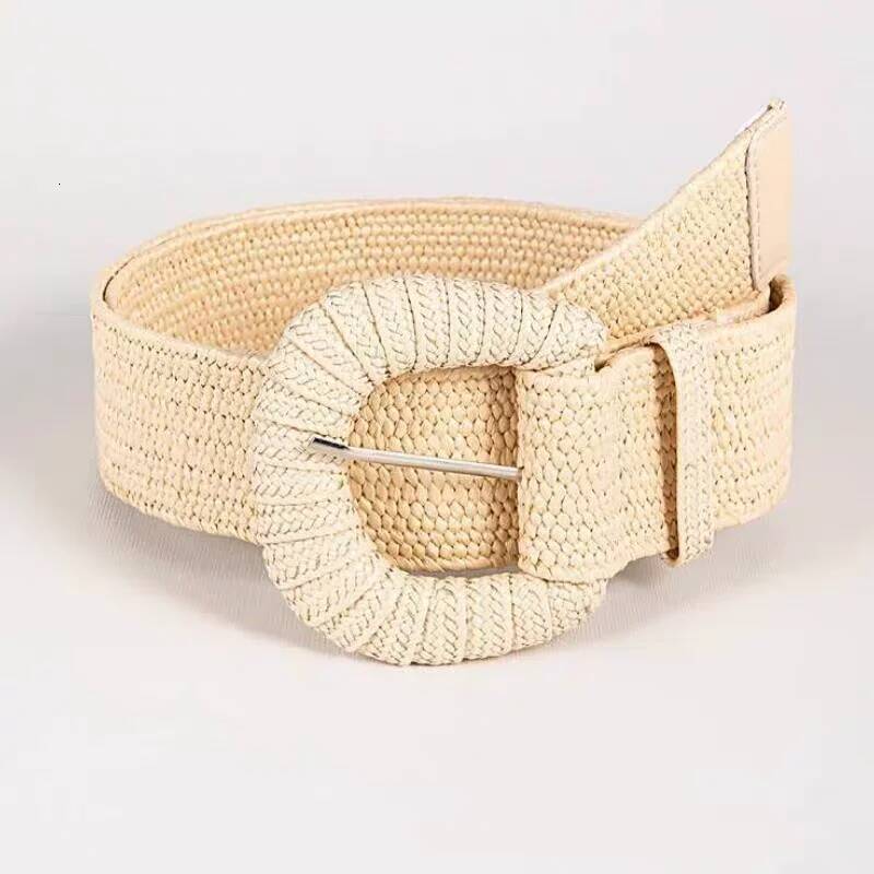 100cm New Retro Women Summer Pin Buckle Fashion Female Braided Wide Belts Designer Woven Elastic PP Straw Girls Waistband