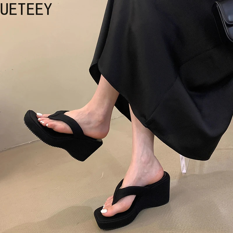 Summer Flip Flop Fashion Wedges Heel Women Slippers Shoes Casaul Beach Vacation Clip Toe Slides 250528