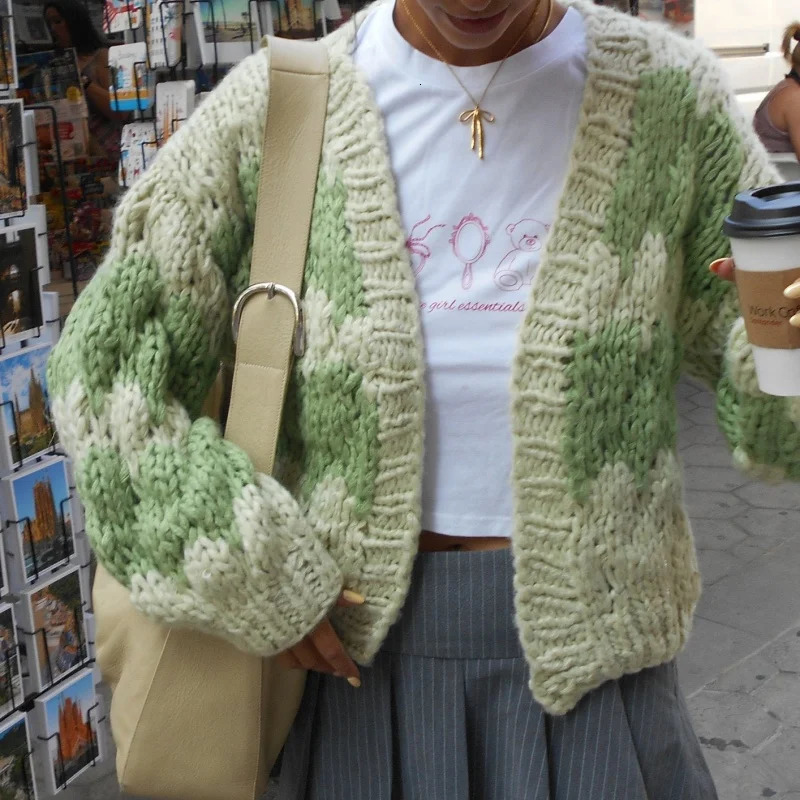 Stylish Patchwork Striped Knit Cardigans for Women Autumn Fashion Long Sleeve Open Front Sweaters Coats Streetwear Outwear 250530