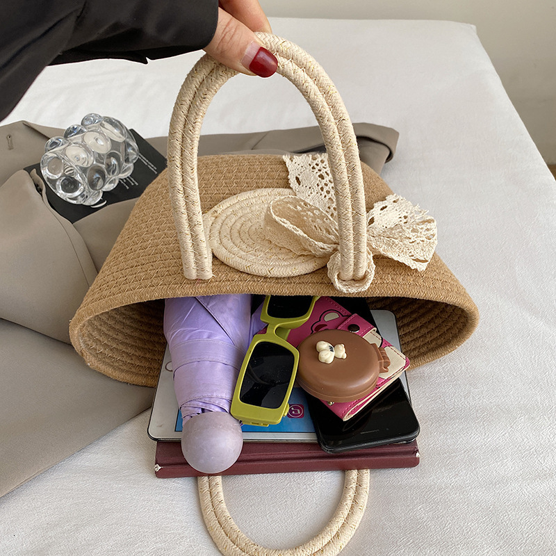 Free Shipping Designer Bag Color Collision Simple Woven Womens 2025 New Large Capacity Stylish Handbag Versatile Bucket Bag