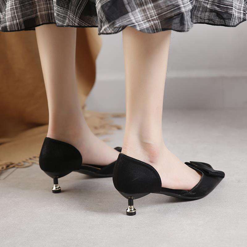 Fresh Style High Heels 2021 New Korean Version Versatile Single for Women Summer Low Heel Fashion Large Size Women's Shoes 41 to 43