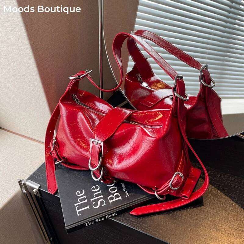 Vintage Fashion Women Shoulder Crossbody Bags Y2k Belt Design Solid Color Underarm Bag 2024 Designer Purses And Handbags