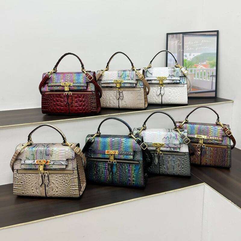 OLOEY Designer Letter Handbag Paris Fashion Crossbody Bag Solid Color Leather Tote Minimalist Style