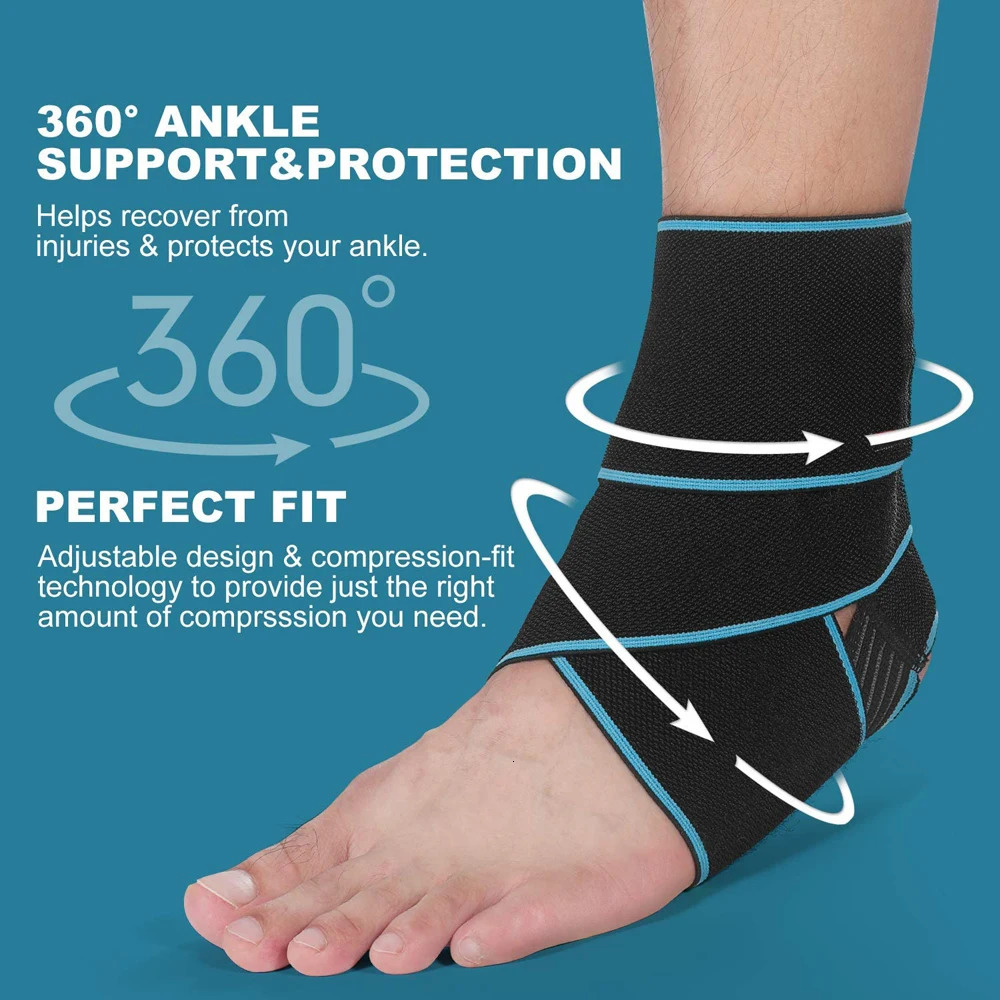 1 PCS Elastic Silicone Ankle Support Brace Strap Basketball Football Professional Wraps Adjustable Stabilizer 250530