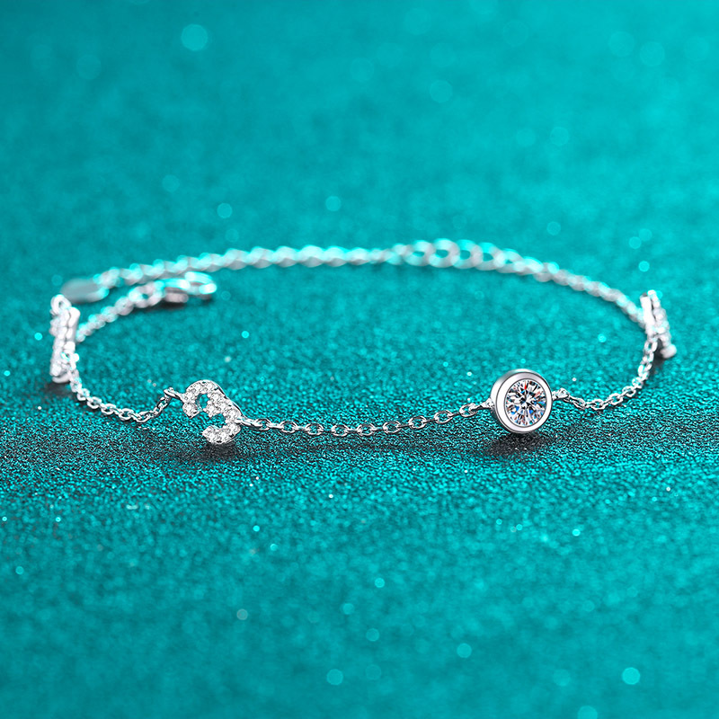 925 Sterling Silver Moissanite Bracelet for Women, Platinum Plated, Elegant & Delicate, Perfect Gift for Special Occasions, Wholesale Available