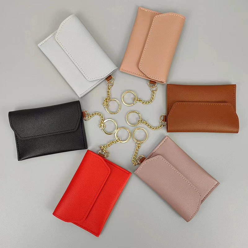 Cross border thin buckle simple women s coin wallet bank card clip coin fashion wallet fashion designer fashionable women s handbag wallet