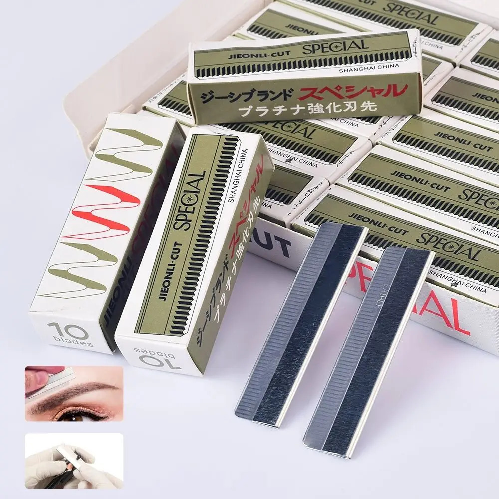 Eyebrow Trimmer Razor Blade 100pcs Stainless Steel Microblading eyebrow Knife for Permanent Makeup Brow Tattoo Beauty Tool 250516