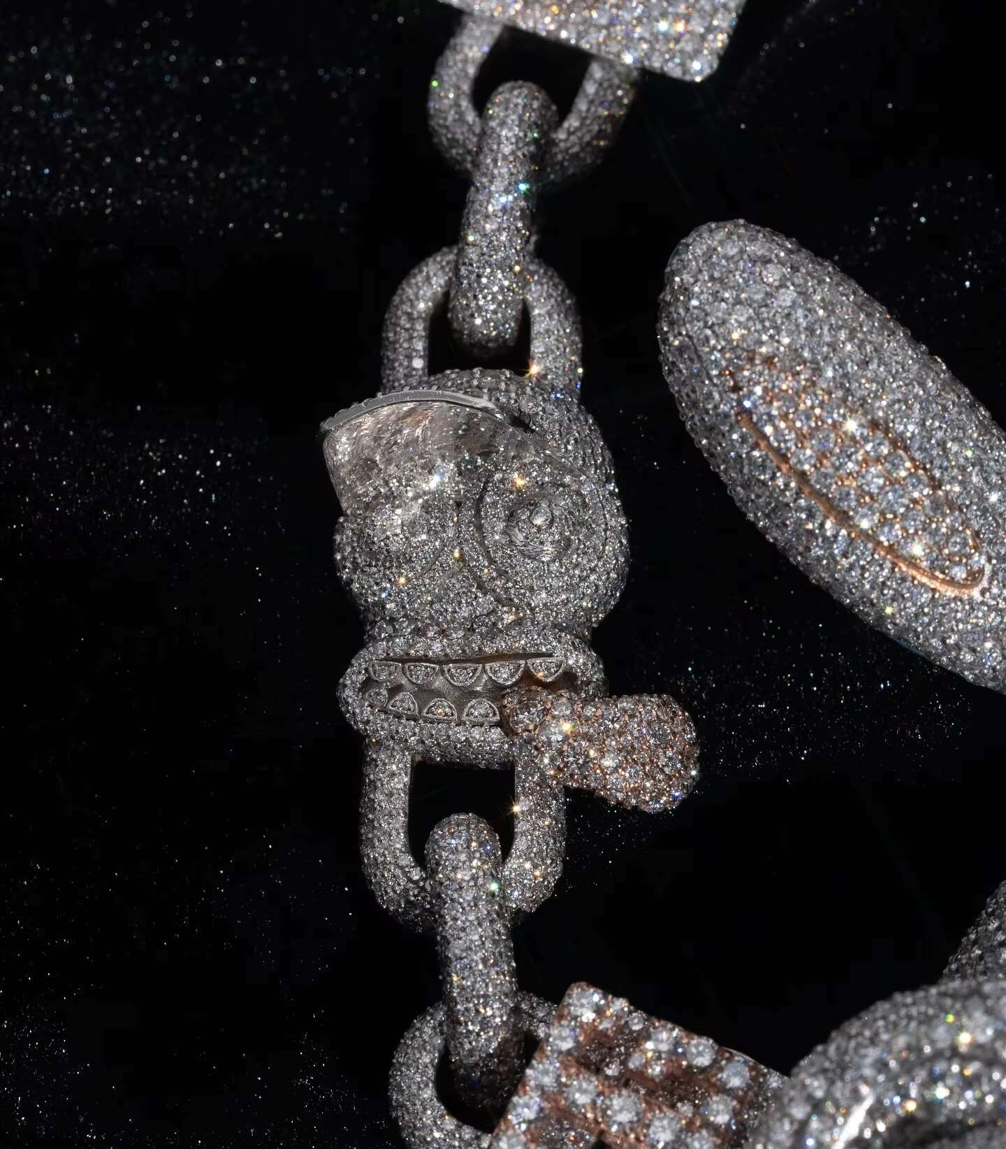 Buss Down Iced Out Charms Pendant Necklace 925 Sterling Silver 3D Hiphop Baguette Mix Round VVS Custom Moissanite Pendant Chain