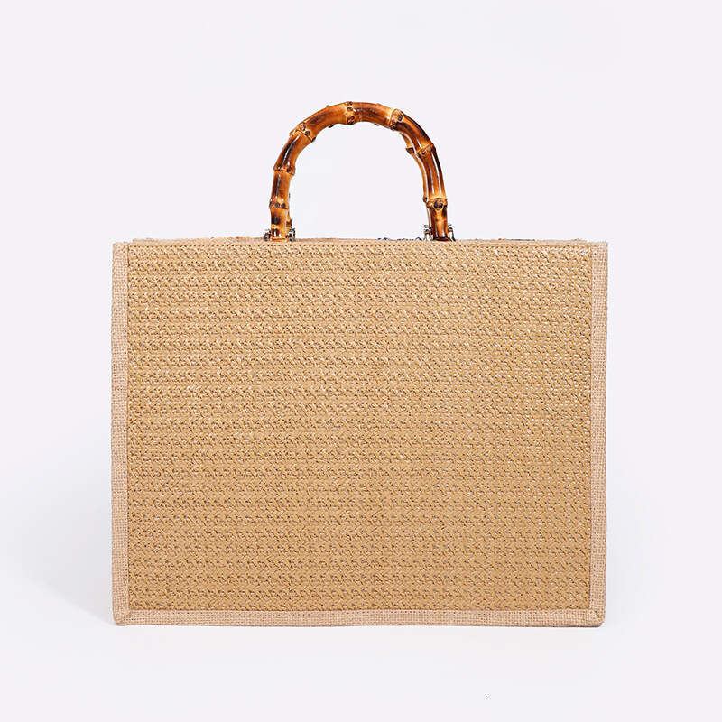 Women's designer handbag Bamboo Weave T High-End With Sequin Large Capacity Niche Straw Bag