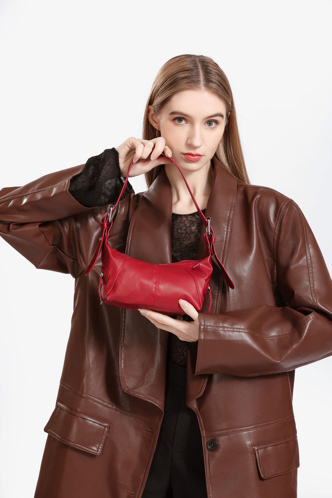 designer New Women's Bag Cool Girl Niche Design Fashion Leather Zipper Shoulder Handbag Underarm Retro Small Bag for Women