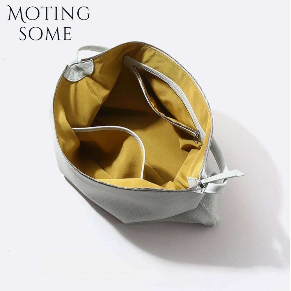Motingsome Genuine Leather Woman Fashion Portable Handbag And Purses 2025 Underarm Bag Minimalism Large Capacity Tote Bags 250601