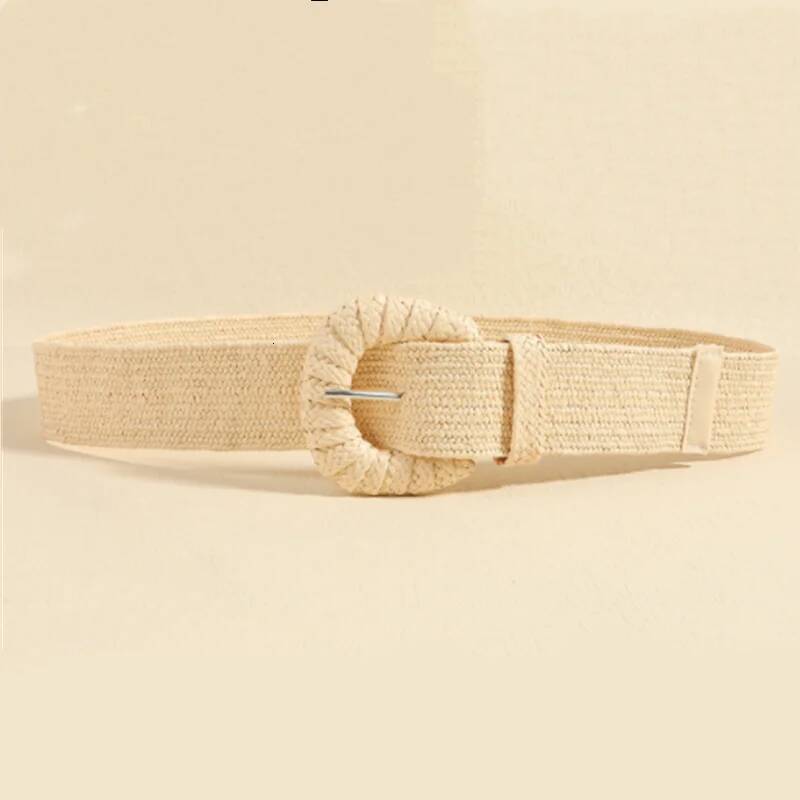 100cm New Retro Women Summer Pin Buckle Fashion Female Braided Wide Belts Designer Woven Elastic PP Straw Girls Waistband