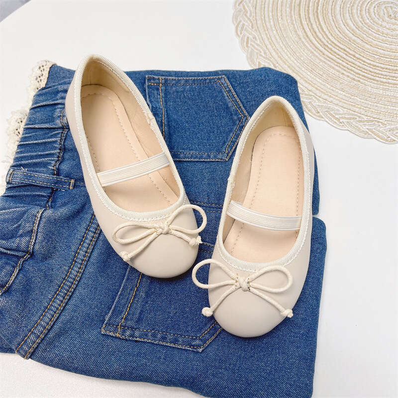 Girls' Leather Korean Children's 2025 Summer Stylish Sweet Baby Soft Sole Ballet Kids Silver Single Shoes