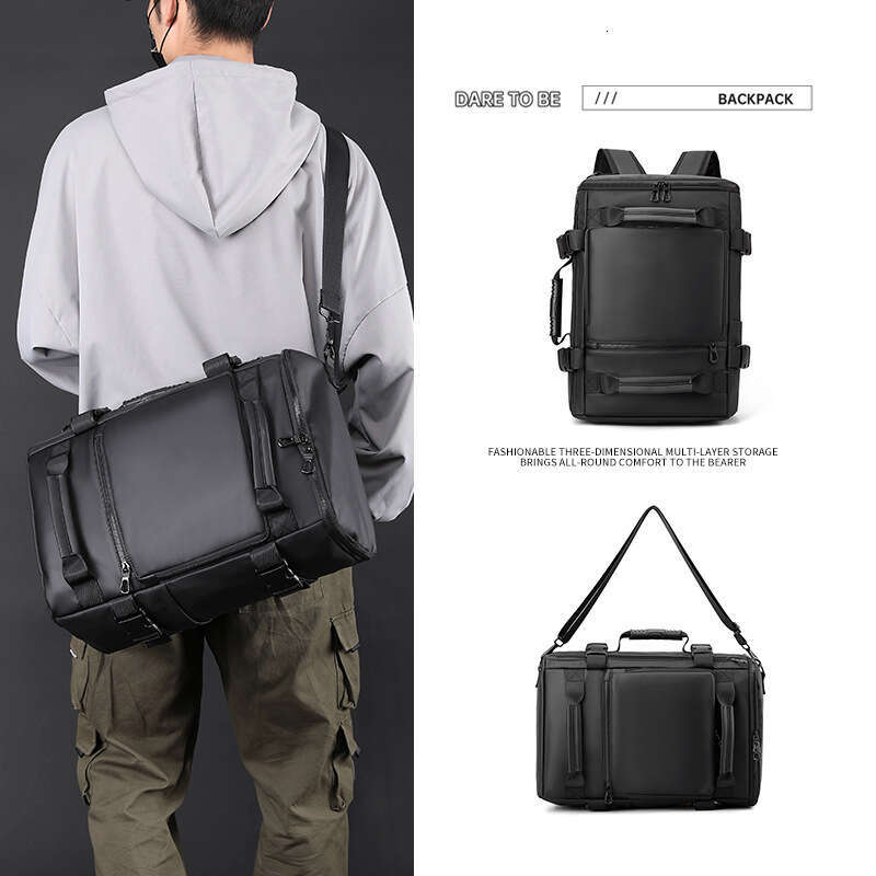New Men's Business Large Capacity Laptop Multifunctional Shoulder Crossbody Bag Handheld Travel Backpack