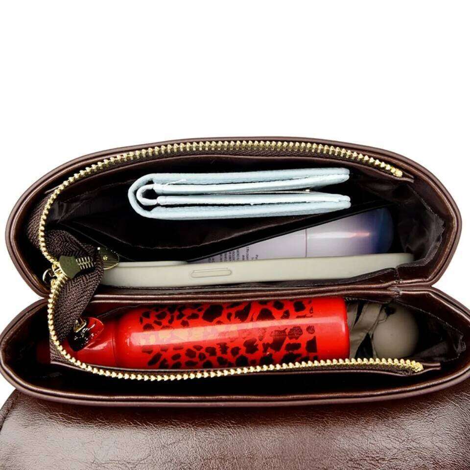 High-End Feel Leather Handbag Crossbody Single Shoulder Bags For Mother 2025 Brand Women's Retro Small Casual Tote Sac A Main