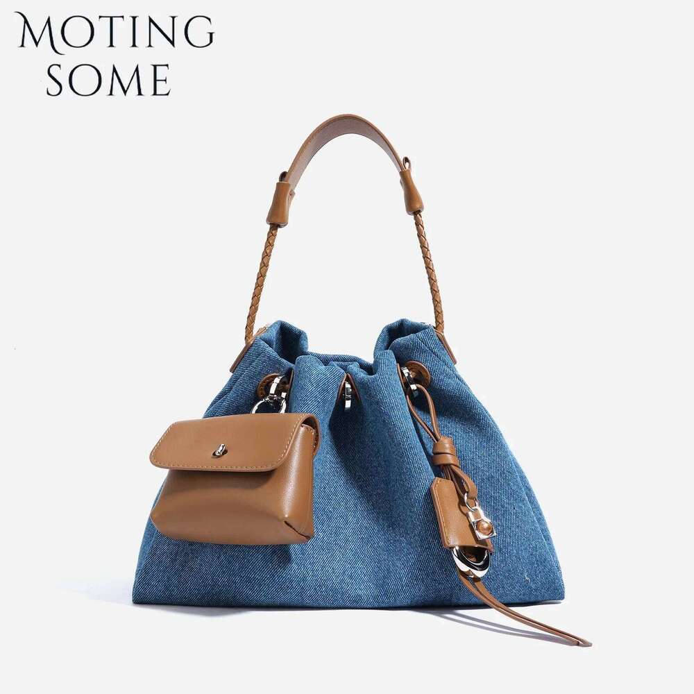 Hot Selling Motingsome Spring Women New Denim Handbag Design Fashionable Simple Style Lady Messenger Bag Saddle Purse Pouch Designer Bags