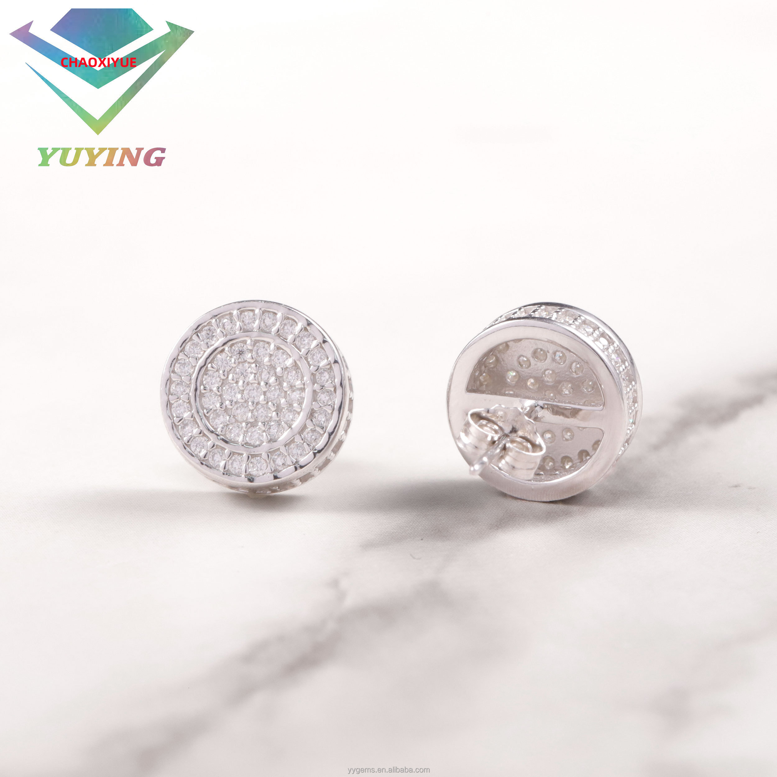 RTS Iced Out Moissanite Earrings Jewelry Factory Price Men Women Hip Hop Earrings S925 Silver VVS Diamond Stud Earrings
