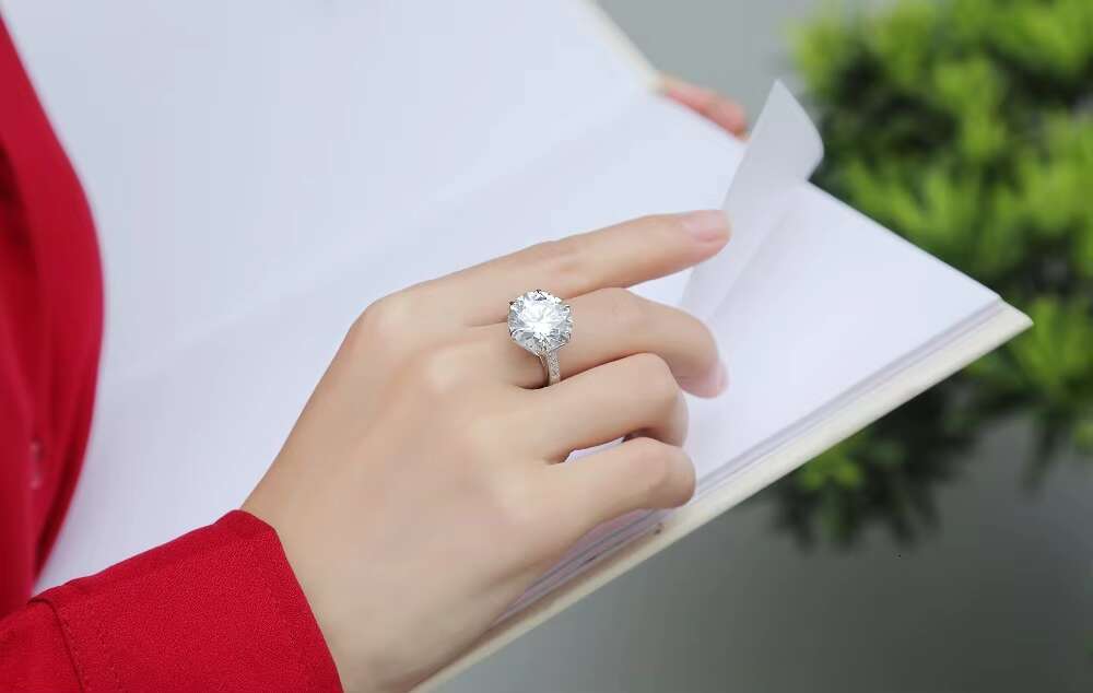 10ct Women Moissanite Rings 925 Sterling Silver Trendy Wedding Moissanite Jewelry With GRA Certificate