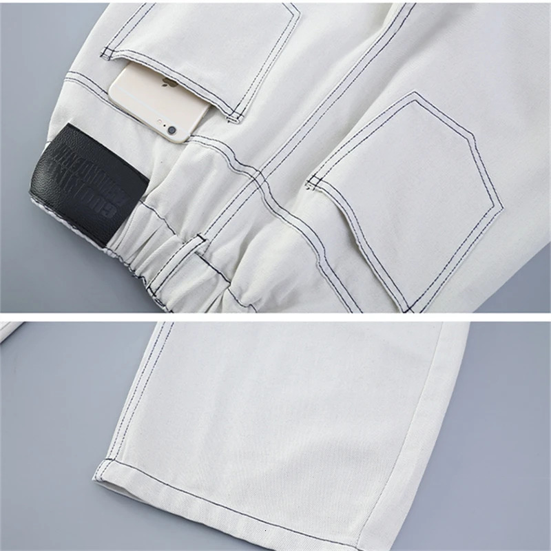 Kids Summer Thin Solid White Scimitar Jeans for Teens Girl High Fashion Streetwear Trousers Child Loose Fit Denim Pants 250527