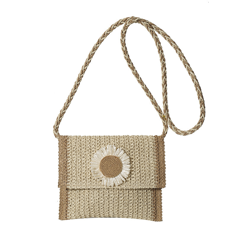 Free Shipping Designer Grass Woven Bag Woven Bag Women's Bag Internet Famous New Sunflower Ethnic Style Fairy Simple Casual Crossbody Bag Handbag