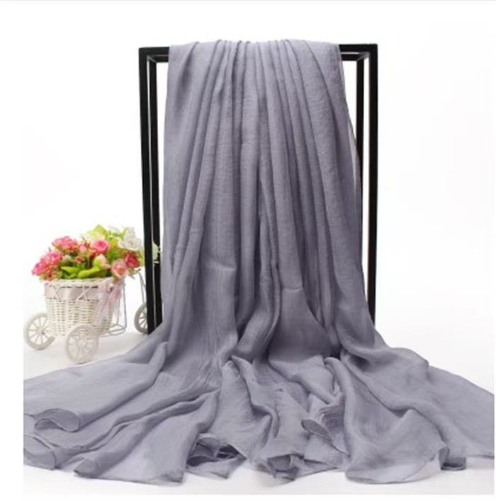 T856 oversized silk scarf solid color silk scarf beach towel long spring and autumn women's chiffon scarf