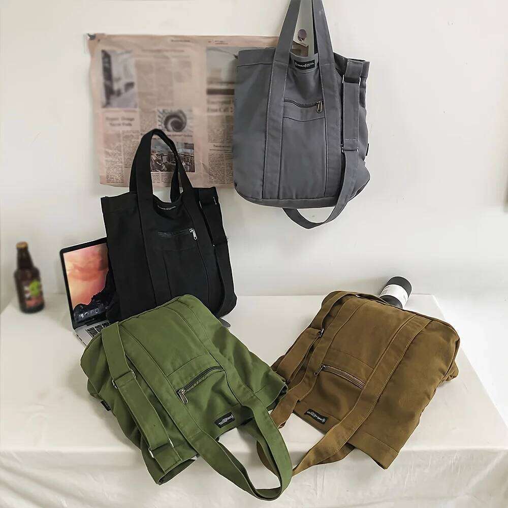 Retro Day Canvas New Diagonal Span Men s Leisure Commuter Handbag Personality Fashion Solid Color Shoulder Bag bag