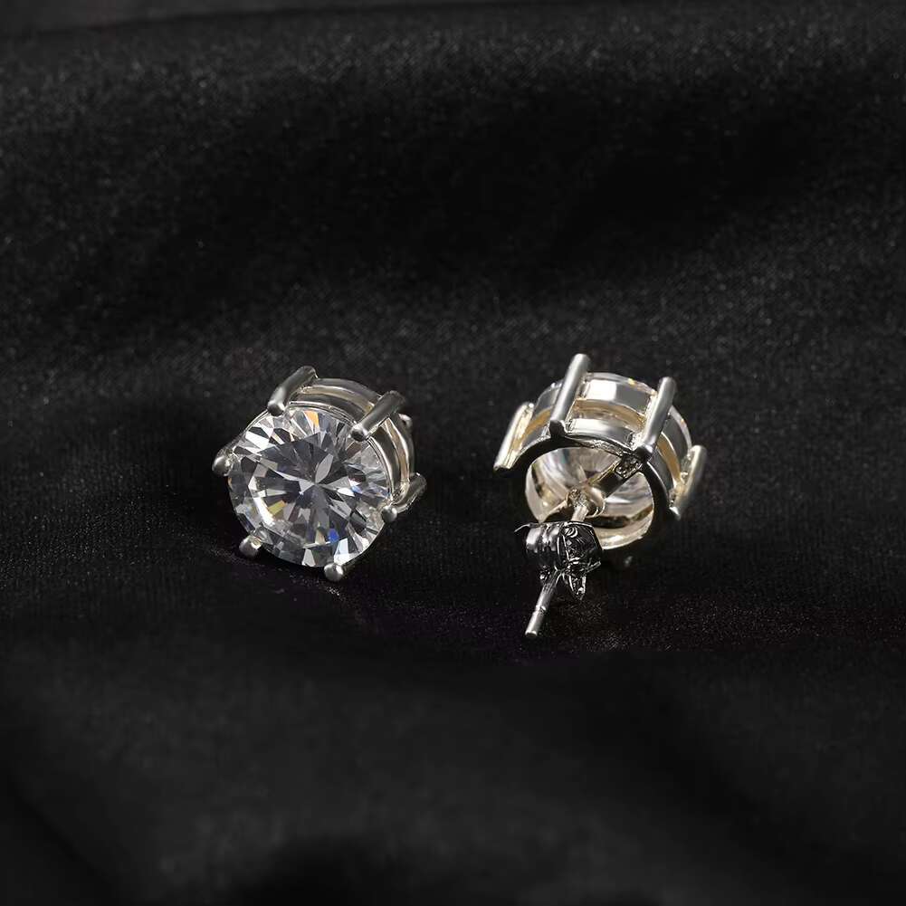 Earrings Silver 925 Sterling Women Moissanite Hip Hop Jewelry Silver Stud Earrings Fashion Earrings 2025 Moissanite Jewelry