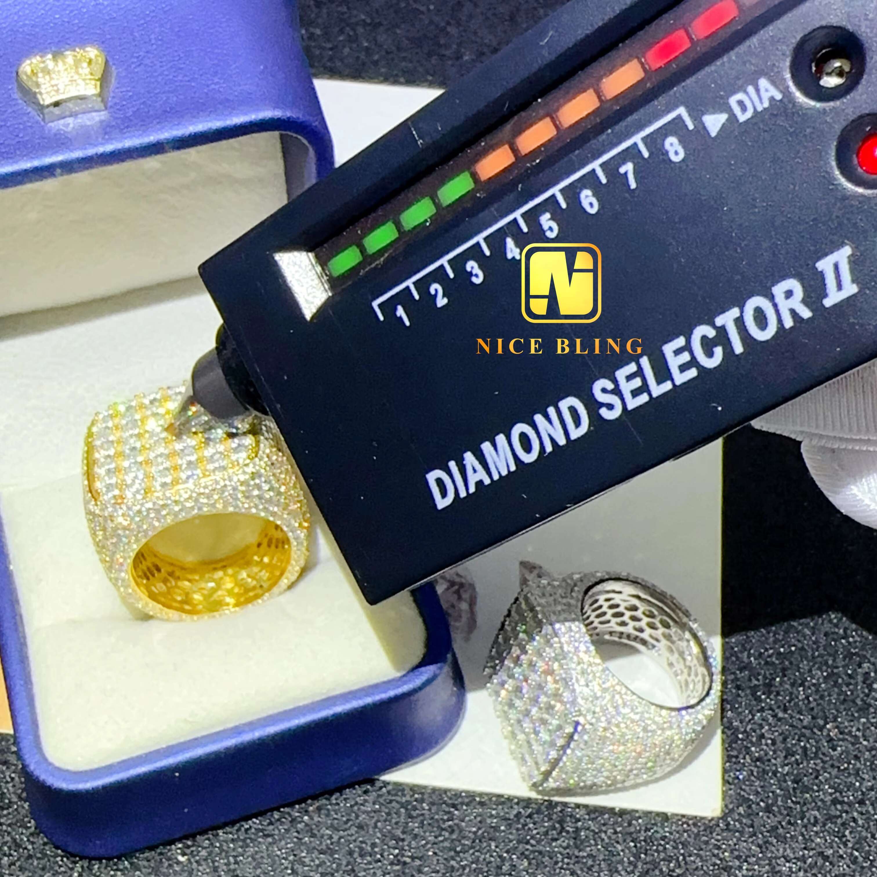 Pass Diamond Tester Hip Hop Jewelry Men square Shape Engagement Rings 925 Sterling Silver Vvs Moissanite Diamond Ring