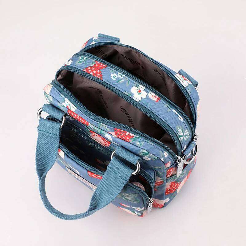 Fashion Floral Pattern Girls Shoulder Pretty Style Female Messenger Bag High Quality Fabric Nylon Women Handbag