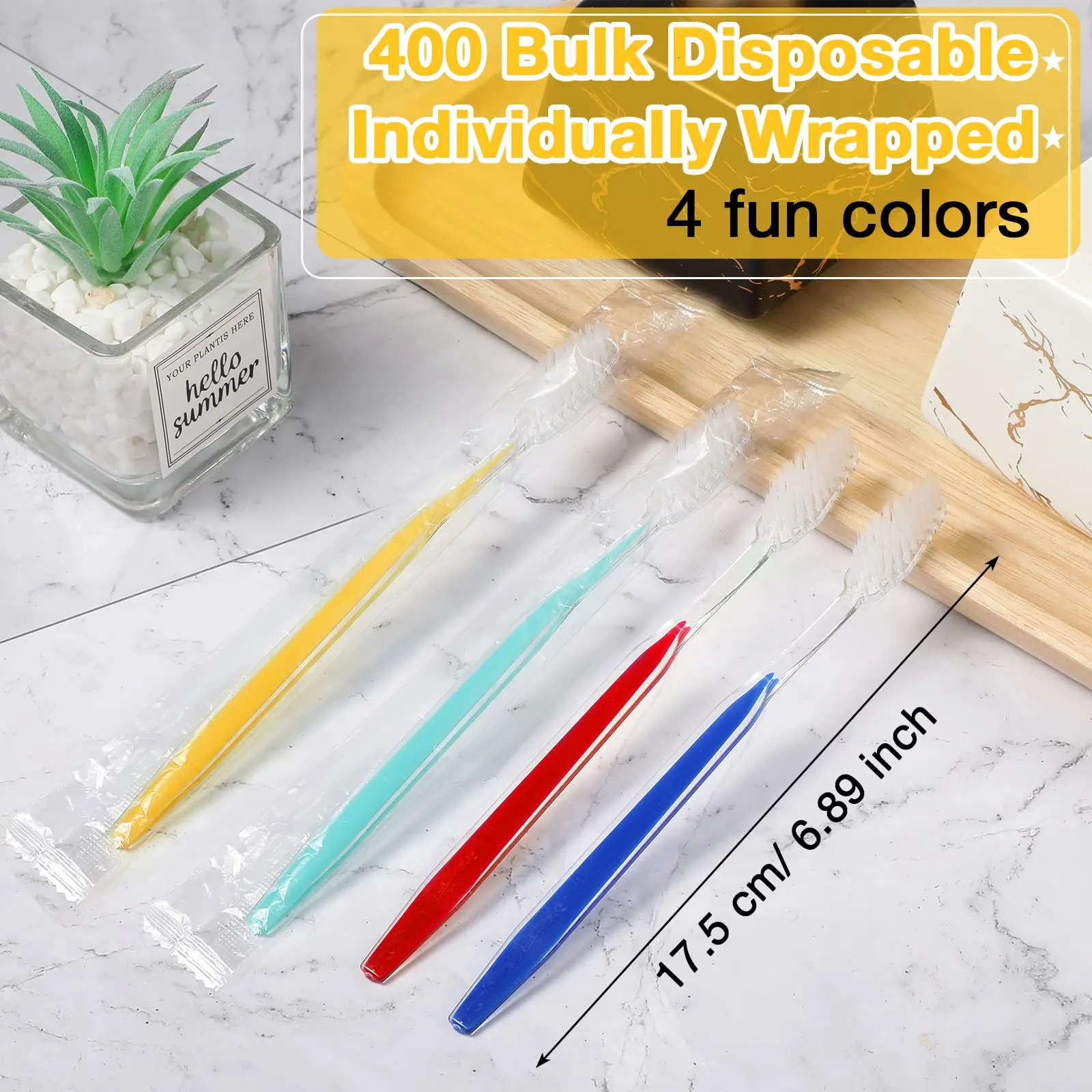 100PCS Bulk Toothbrushes Individually Wrapped Disposable Toothbrush for el Travel and Homeless 250528