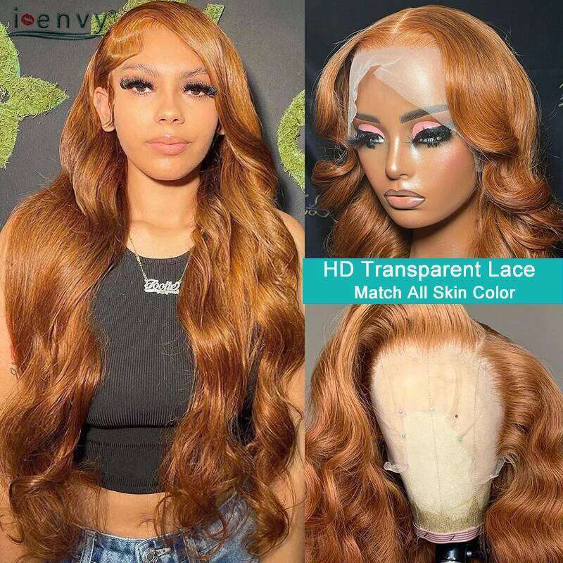 13x6 Ginger Blonde Pre Pluck Body Wave Colored Red 13X4 Hd Frontal Human Hair Bury Lace Front Wigs