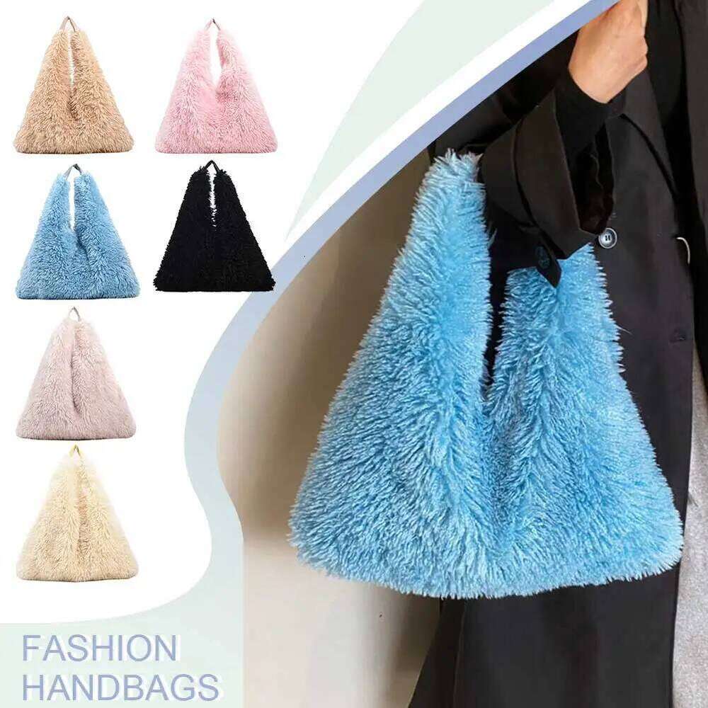 Hot Selling Women Soft Plush Tote Fluffy Shoulder Magnetic Closure Autumn Winter Handbag Large Capacity Shopping Trvavel Bag Designer Bags