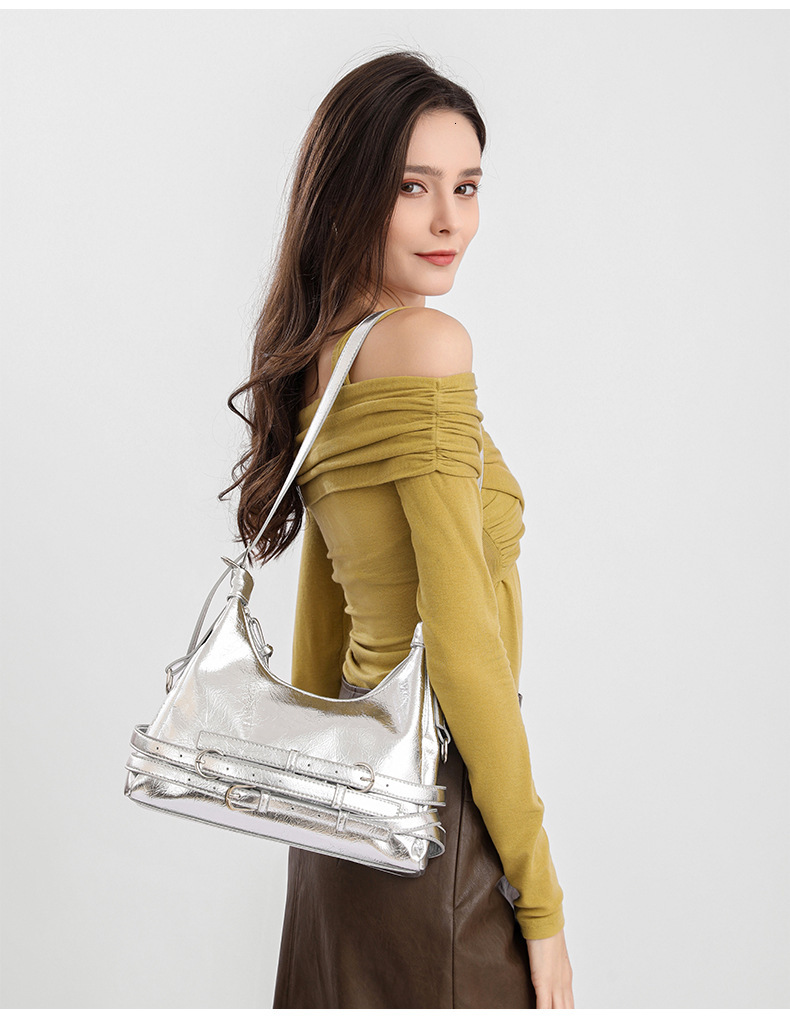 designer High-Quality Vintage Soft Leather Commuter Bag for Women 2025 New Trendy Motorcycle Underarm Bag Shoulder Bag