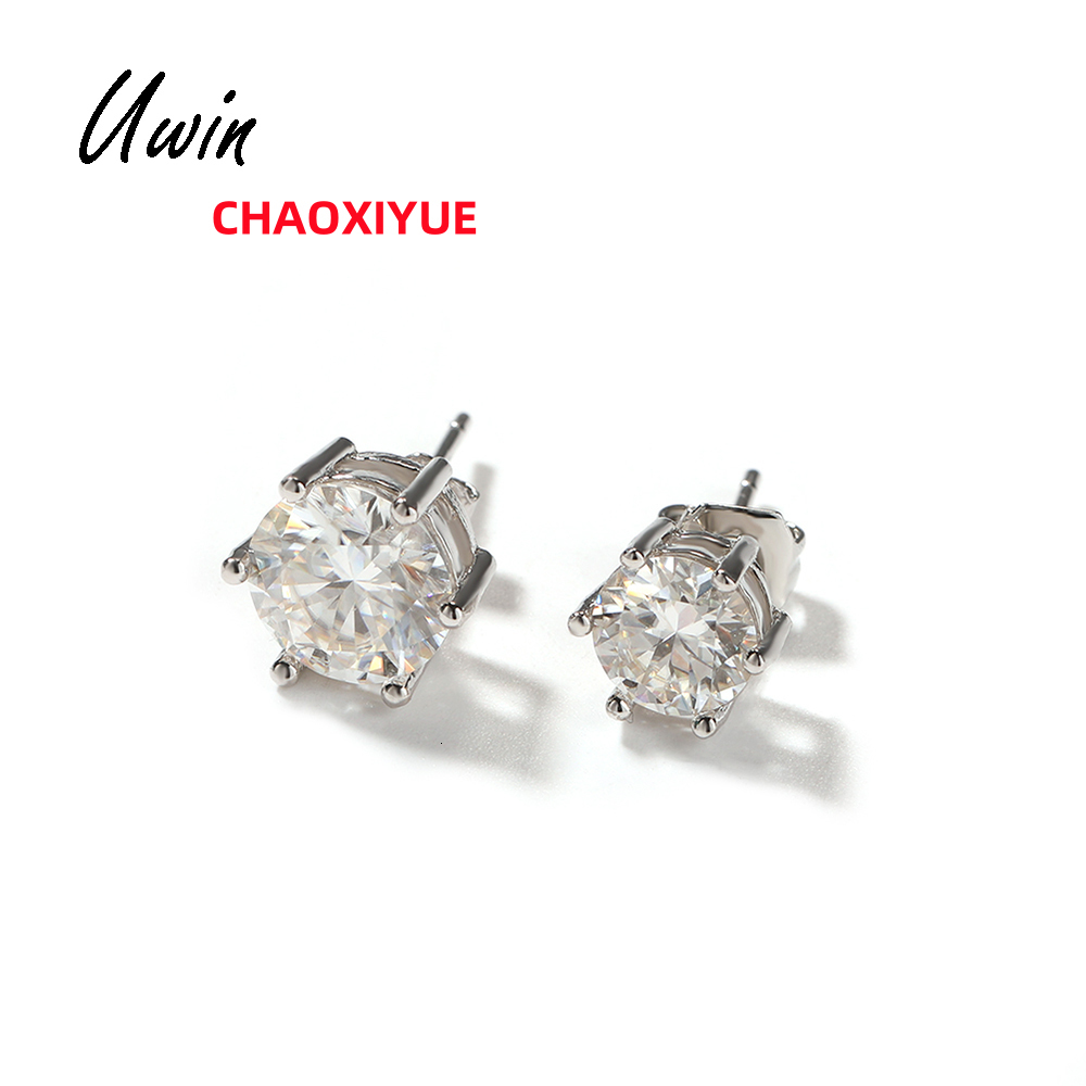 Earrings Silver 925 Sterling Women Moissanite Hip Hop Jewelry Silver Stud Earrings Fashion Earrings 2025 Moissanite Jewelry