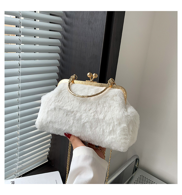 Free shipping designer autumn/winter fur fur bag 2025 new stylish minimalist handbag commuting fashion chain single shoulder crossbody bag