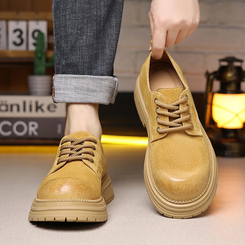 Mens Leathe Oxford Comfortable Dress Shoes Originals Lace Up Formal Business Casual Daily Derby Shoes for Male 250526