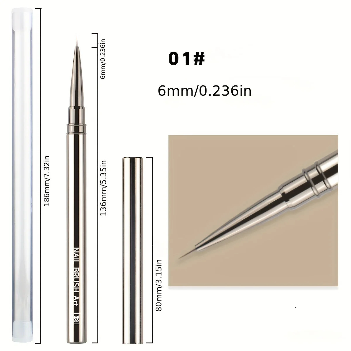 Metal Bar Nail Art Brush 12 PackLiner Brush for Long Lines Thin Details Fine Drawing Delicate ColoringSize as shown in the 250528