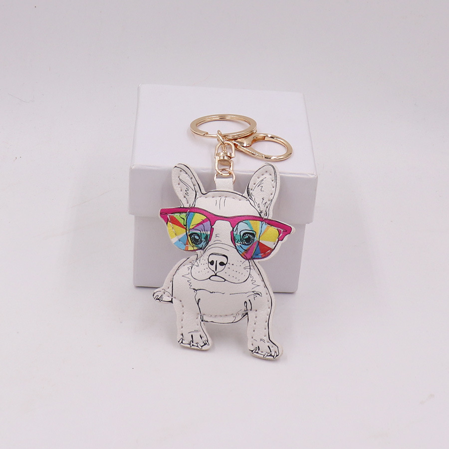 Puppy Leather Keychain Cute Cartoon Animal trend Bag Pendant Backpack trend Car Keychain Decorative Bag Designer Men s Fashion Keychain Bag