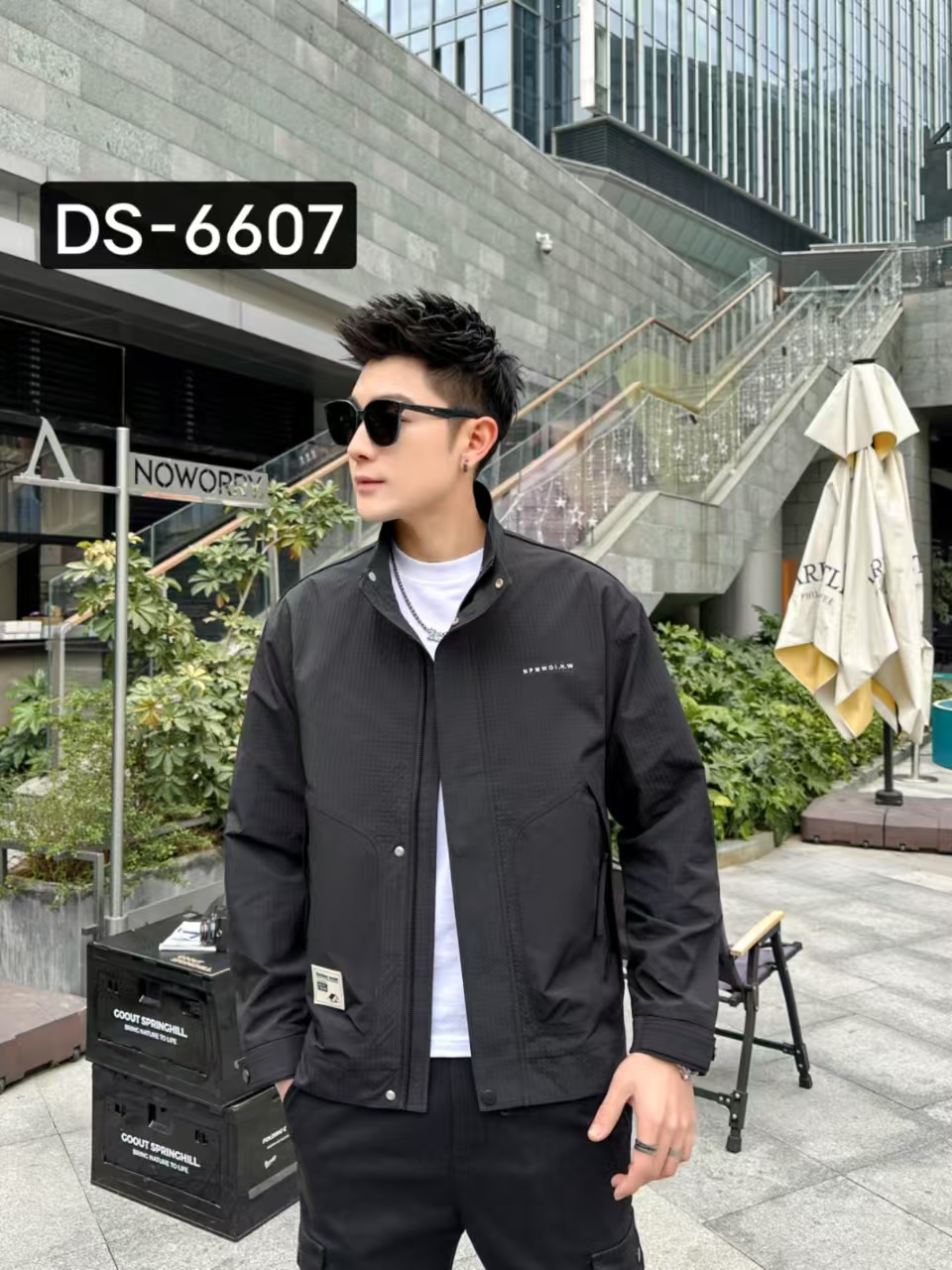 New summer lazy water ink tie-dye short-sleeved shirt, high-end sense of fashion brand casual versatile men's set.