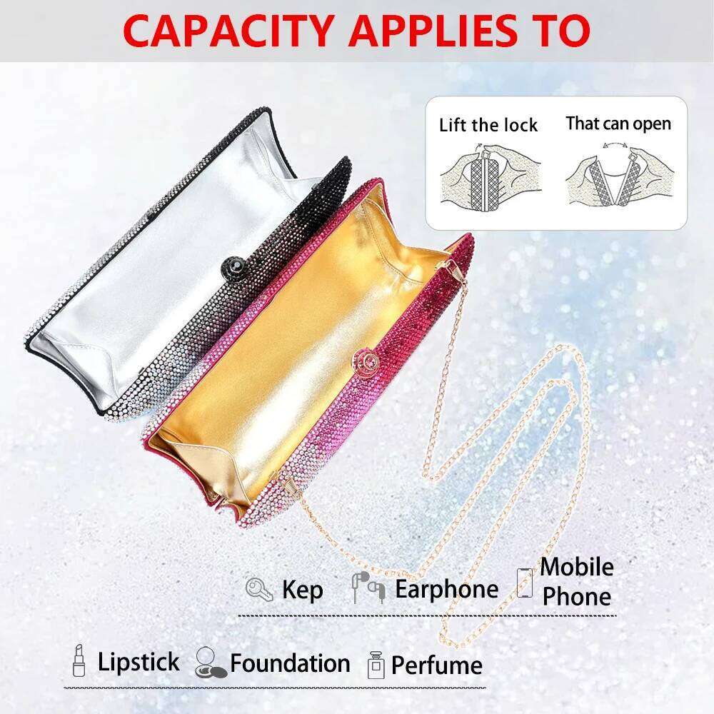 New Brand Ladies Fashion Clutch Wedding Party Dinner Christmas Gift Dia Handbag Banquet Crossbody Bag