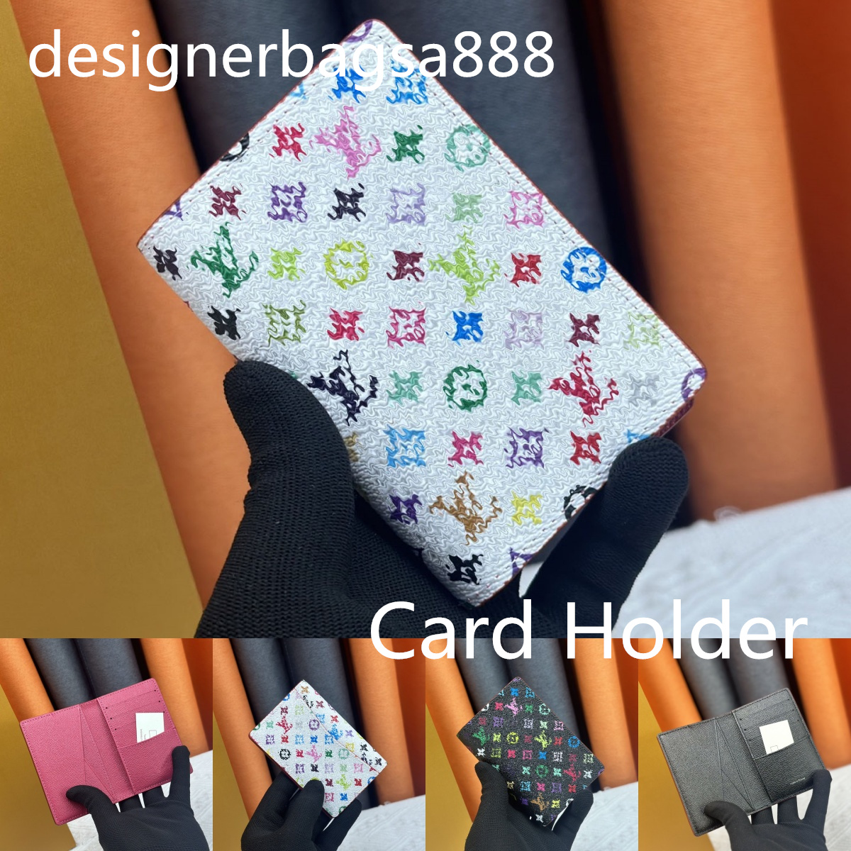 Designer Wallet Multiple Wallet POCKET ORGANIZER leather card holders men wallets money purse flower letters credit short money clutch bags Takashi MURAKAMI 63144