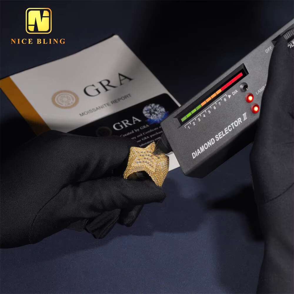 Shining Jewelry Baguette Moissanite Diamond Engagement Ring Men Hip Hop Jewelry 925 Silver Star Shaped Ring for Men