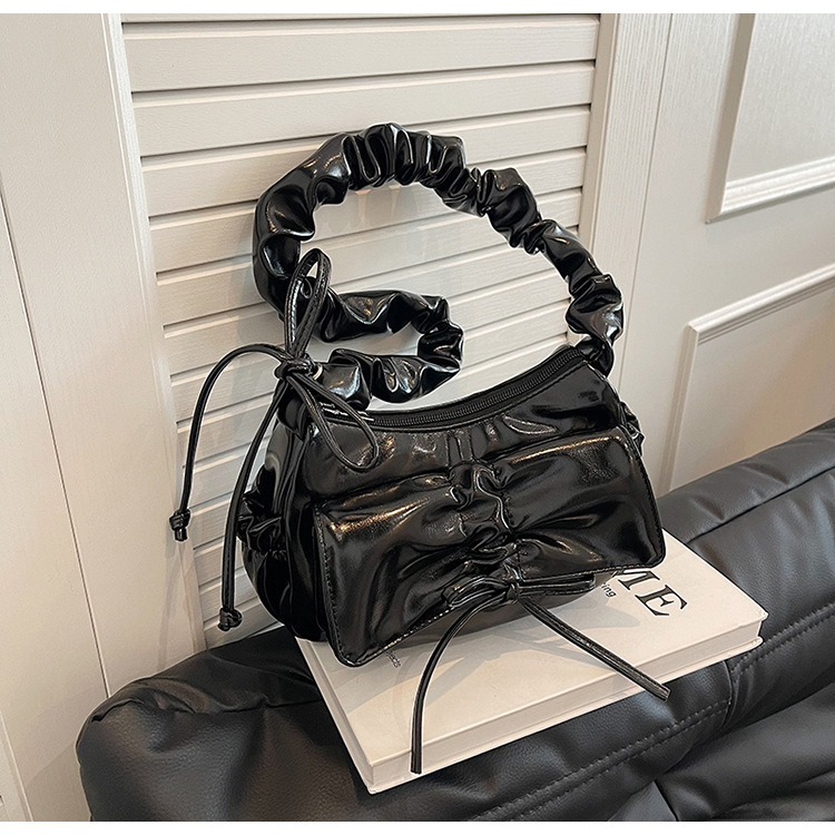 designer Niche Pleated Underarm Bag for Women 2025 New Fashion Red Shoulder Bag High-end Versatile Handbag